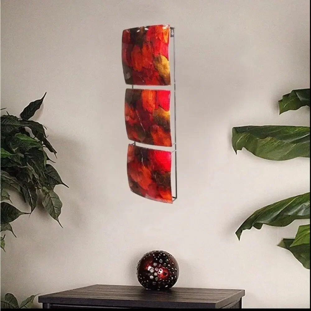 Vertical 3-Panel Metal Wall Decor
